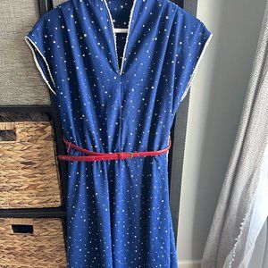 Authentic Vintage Swing Dress with Dolman Sleeves and Cinched Waist